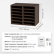 VEVOR Literature Organizers, 12 Compartments Office Mailbox with Adjustable Shelves, Wood Literature Sorter 20.4x12x16.1 inches for Office, Home, Classroom, Mailrooms Organization, EPA Certified Brown