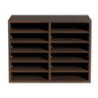 VEVOR Literature Organizers, 12 Compartments Office Mailbox with Adjustable Shelves, Wood Literature Sorter 20.4x12x16.1 inches for Office, Home, Classroom, Mailrooms Organization, EPA Certified Brown