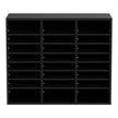 VEVOR Wood Literature Organizer, 24 Compartments, File Sorter with Removable Shelves, Mailboxes Slot for Office Home Classroom Mailrooms Organization, EPA Certified, Black