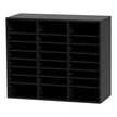 VEVOR Wood Literature Organizer, 24 Compartments, File Sorter with Removable Shelves, Mailboxes Slot for Office Home Classroom Mailrooms Organization, EPA Certified, Black
