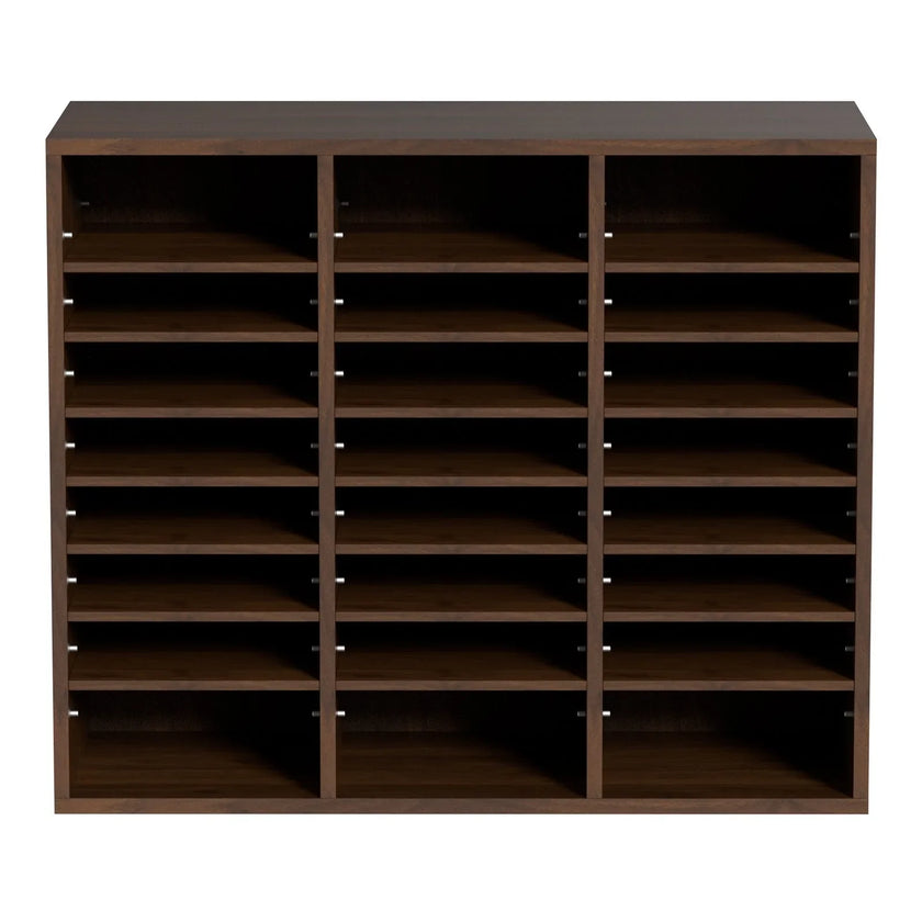 VEVOR Literature Organizers, 24 Compartments Office Mailbox with Adjustable Shelves, Wood Literature Sorter 29x12x24.4 inches for Office, Home, Classroom, Mailrooms Organization, EPA Certified, Brown