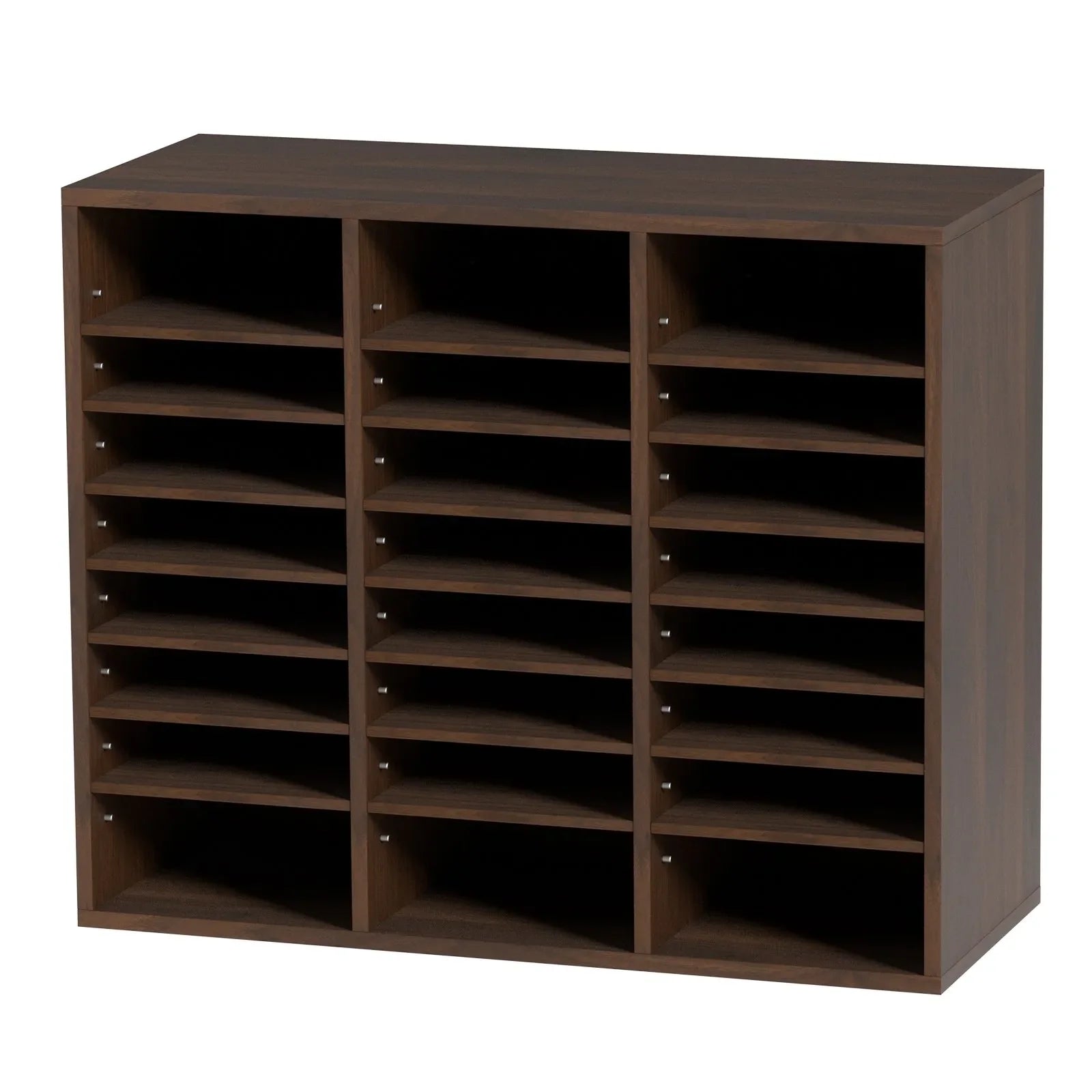 VEVOR Literature Organizers, 24 Compartments Office Mailbox with Adjustable Shelves, Wood Literature Sorter 29x12x24.4 inches for Office, Home, Classroom, Mailrooms Organization, EPA Certified, Brown