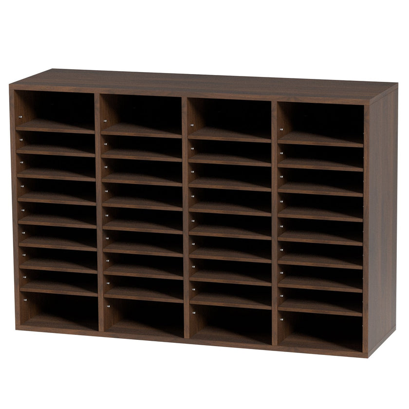VEVOR Literature Organizers, 36 Compartments Office Mailbox with Adjustable Shelves, Wood Literature Sorter 39.3x12x26.8 inches for Office, Home, Classroom, Mailrooms Organization, EPA Certified Brown