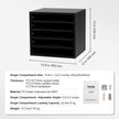VEVOR Literature Organizers, 5 Compartments Office Mailbox with Adjustable Shelves, Wood Literature Sorter 13.9x12x13 inches for Office, Home, Classroom, Mailrooms Organization, EPA Certified, Black