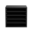 VEVOR Literature Organizers, 5 Compartments Office Mailbox with Adjustable Shelves, Wood Literature Sorter 13.9x12x13 inches for Office, Home, Classroom, Mailrooms Organization, EPA Certified, Black