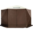 VEVOR Gazebo Screen Tent, 10 x 10 ft, 6 Sided Pop-up Camping Canopy Shelter Tent with Mesh Windows, Portable Carry Bag, Ground Stakes, Large Shade Tents for Outdoor Camping, Lawn and Backyard