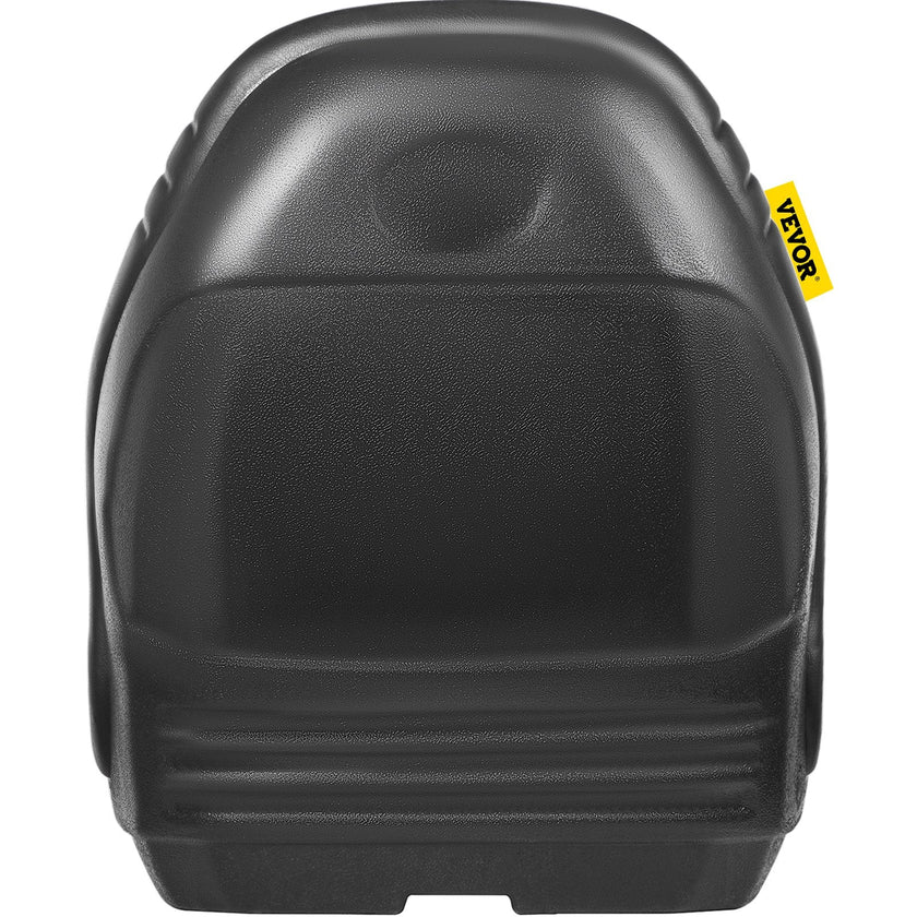 VEVOR Universal Tractor Seat Replacement, Compact High Back Mower Seat, Black Vinyl Forklift Seat, Central Drain Hole Skid Steer Seat with Mounting Bolt Patterns of 8