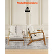 Mid Century Modern Linen Accent Chair with Solid Wood Frame and Thick Cushion – Beige & Brown