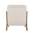 Mid Century Modern Linen Accent Chair with Solid Wood Frame and Thick Cushion – Beige & Brown