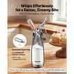 Professional 500ml Stainless Steel Whipped Cream Dispenser, 304 Stainless Steel Cream Whipper with 3 Decorating Nozzles & Cleaning Brush