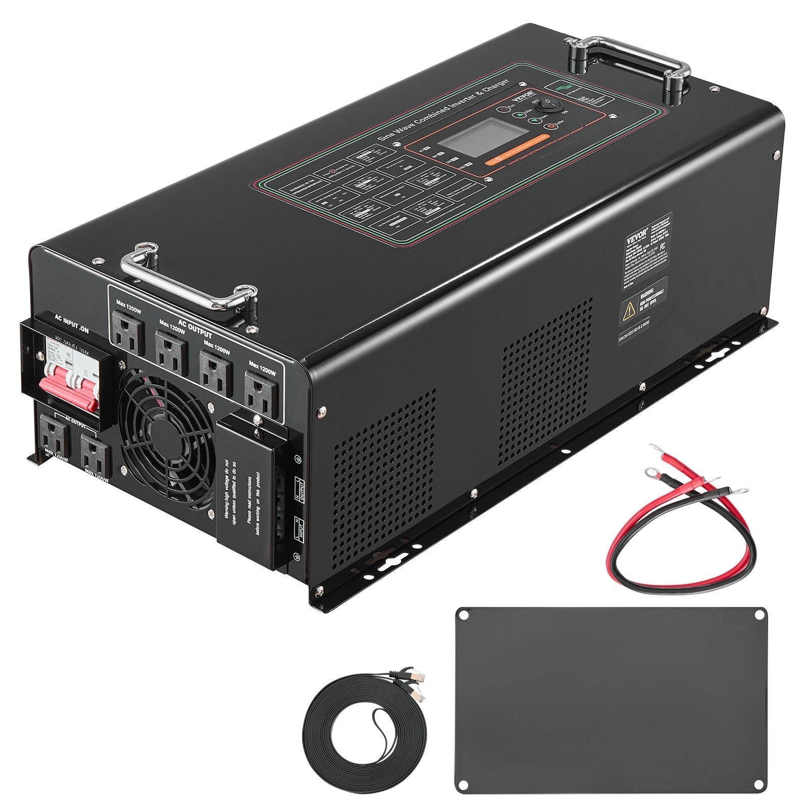 VEVOR 4000W Pure Sine Wave Inverter Charger DC 24V to AC 120V Power Inverter