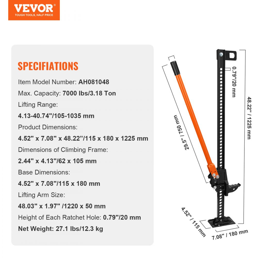 VEVOR High Lift Farm Jack, 48