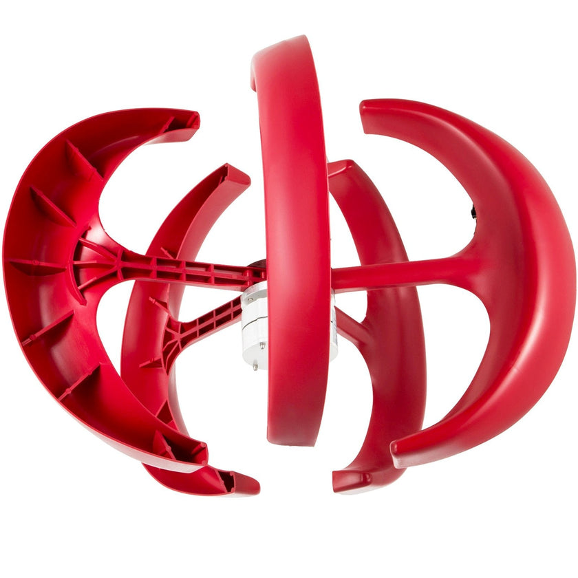 VEVOR Wind Turbine 400W 12V Wind Turbine Generator Red Lantern Vertical Wind Generator 5 Leaves Wind Turbine Kit Controller(400W 12V Red)
