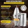 VEVOR 20L 5.28Gal Water Alcohol Distiller 304 Stainless Steel Moonshine Wine Making Boiler Home Kit with Thermometer for Whiskey Brandy Essential Oils