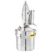 VEVOR 20L 5.28Gal Water Alcohol Distiller 304 Stainless Steel Moonshine Wine Making Boiler Home Kit with Thermometer for Whiskey Brandy Essential Oils