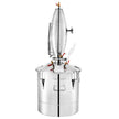 VEVOR 20L 5.28Gal Water Alcohol Distiller 304 Stainless Steel Moonshine Wine Making Boiler Home Kit with Thermometer for Whiskey Brandy Essential Oils
