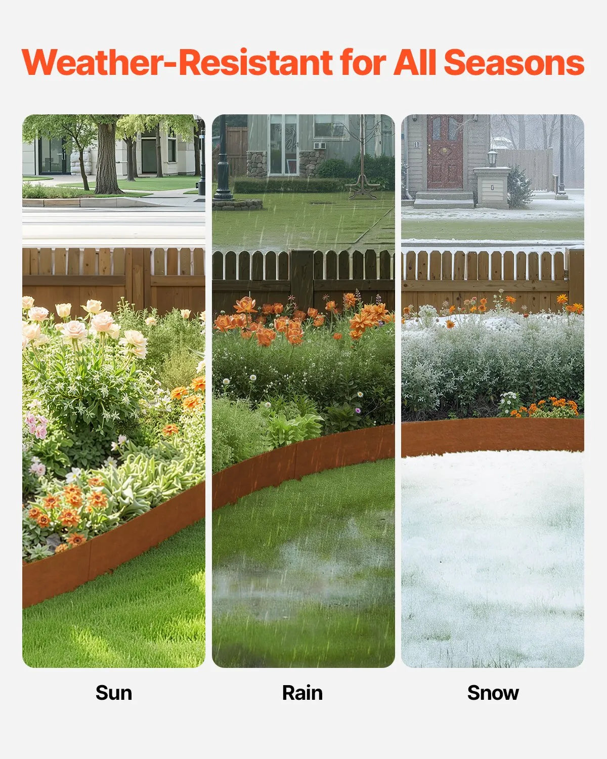 VEVOR Steel Landscape Edging 10 Packs 40 x 4.5in Weather-Resistant for Yard Lawn