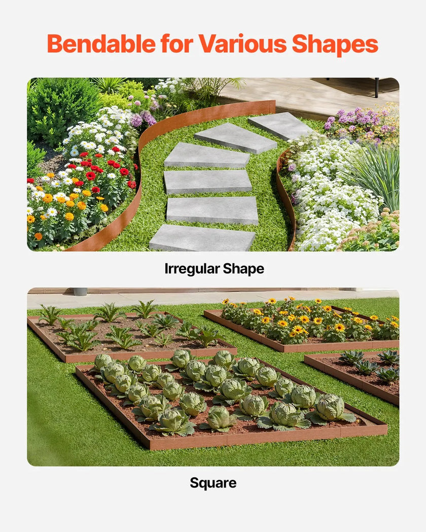 VEVOR Steel Landscape Edging 10 Packs 40 x 4.5in Weather-Resistant for Yard Lawn