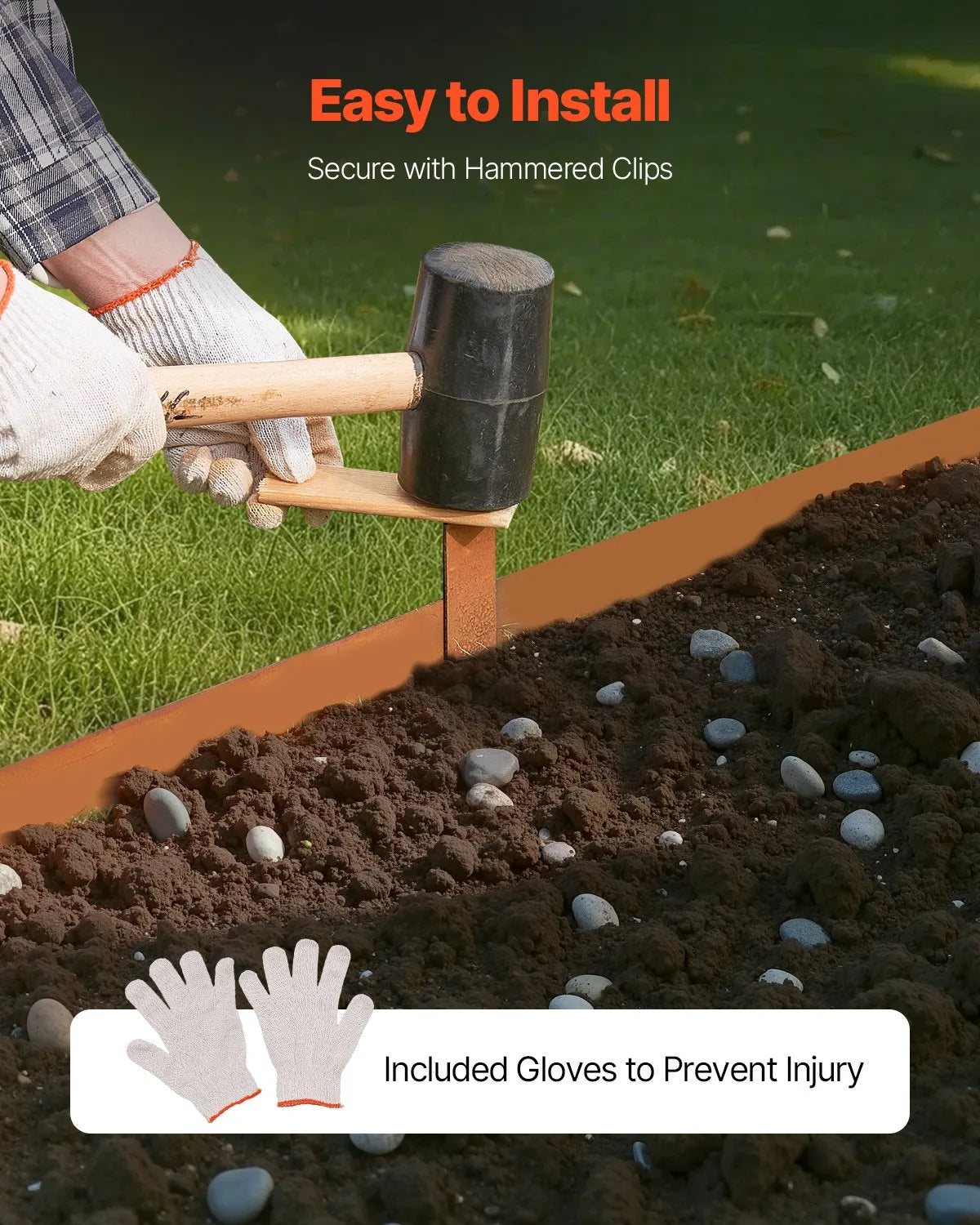 VEVOR Steel Landscape Edging 10 Packs 40 x 4.5in Weather-Resistant for Yard Lawn