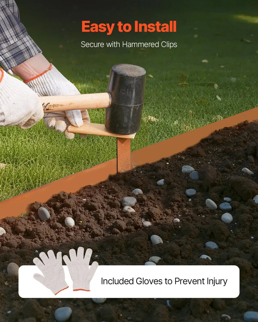 VEVOR Steel Landscape Edging 10 Packs 40 x 4.5in Weather-Resistant for Yard Lawn
