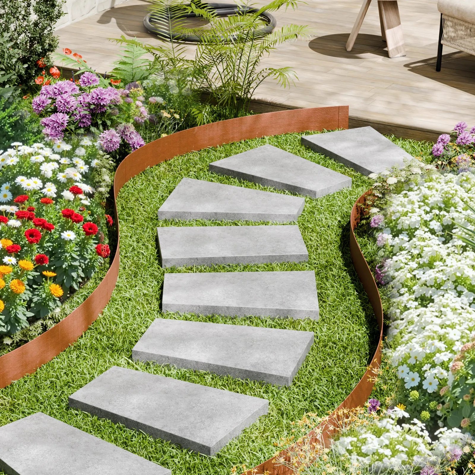 VEVOR Steel Landscape Edging 10 Packs 40 x 4.5in Weather-Resistant for Yard Lawn