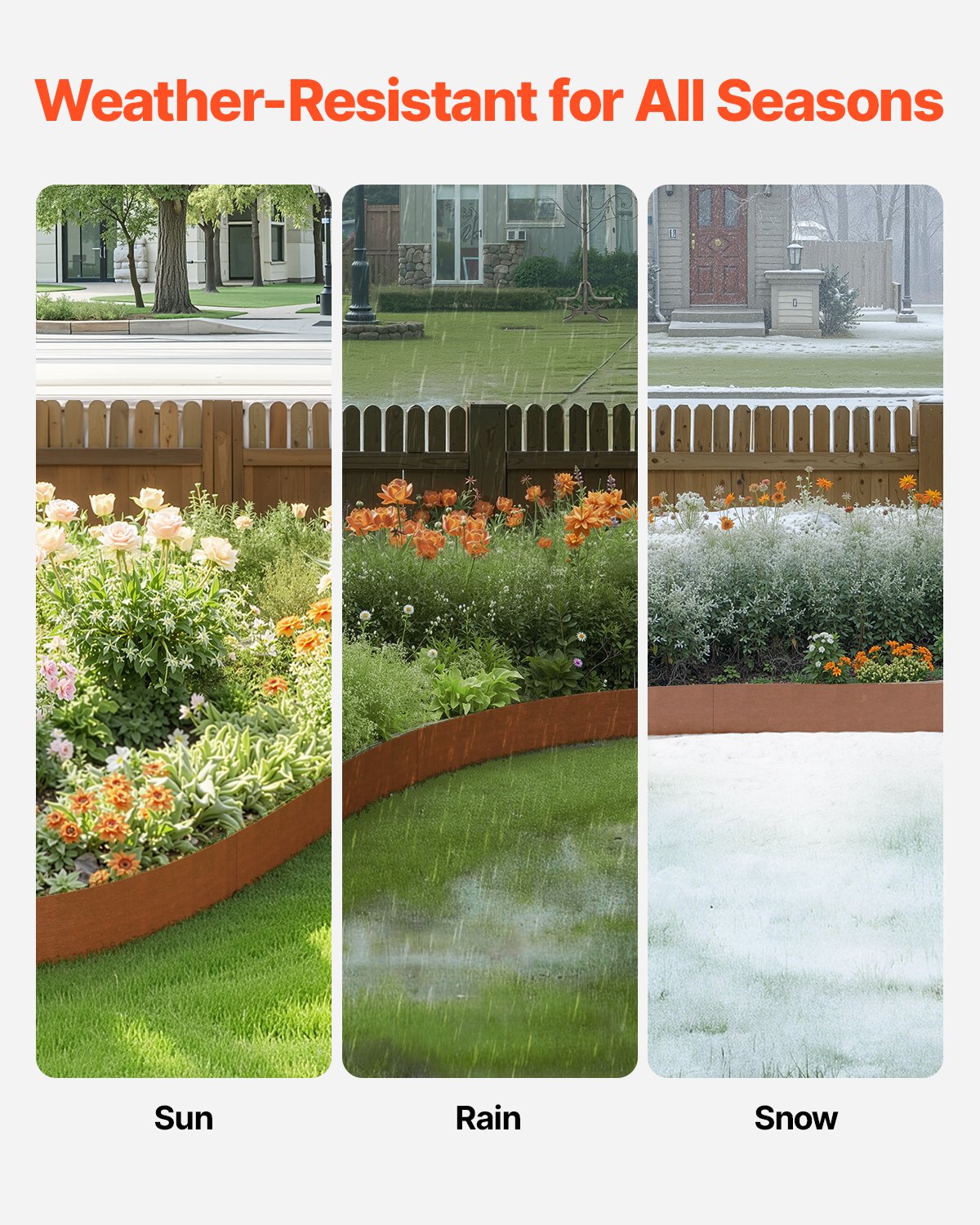 VEVOR Steel Landscape Edging 6 Packs 40 x 8in Weather-Resistant for Yard Lawn