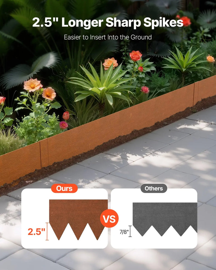 VEVOR Steel Landscape Edging 6 Packs 40 x 6in Weather-Resistant for Yard Lawn