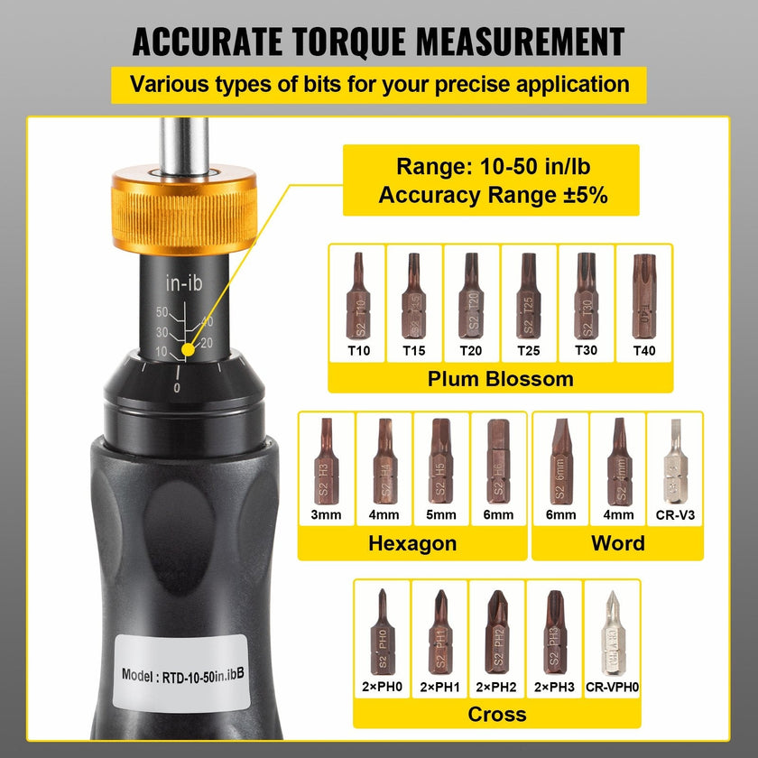 VEVOR Torque Screwdriver, 1/4\