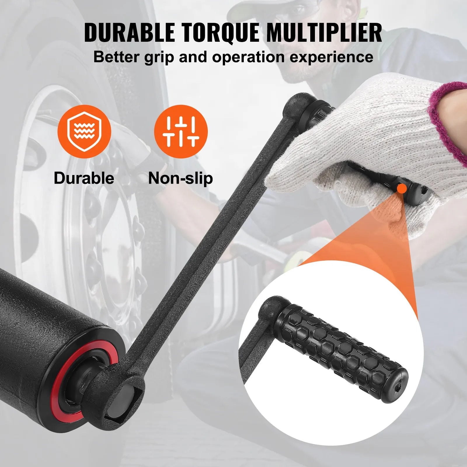 VEVOR Torque Multiplier, Heavy Duty Torque Multiplier Wrench Set, 1 Inch Drive Lug Nut Wrench Torque Multiplier, 1:58 4800N.m Lug Nut Remover, with 8 Sockets and Storage Case for Truck Trailer RV