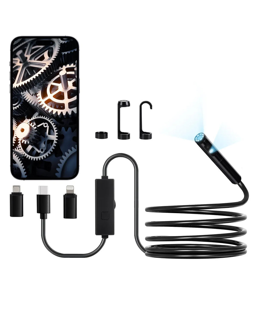 VEVOR Dual Lens Borescope Endoscope Camera for Android IOS & 10FT Snake Cable