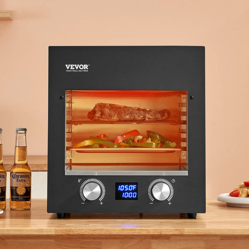 VEVOR Electric Steak Grill 1800W Smokeless Infrared Broiler Stainless Steel Home