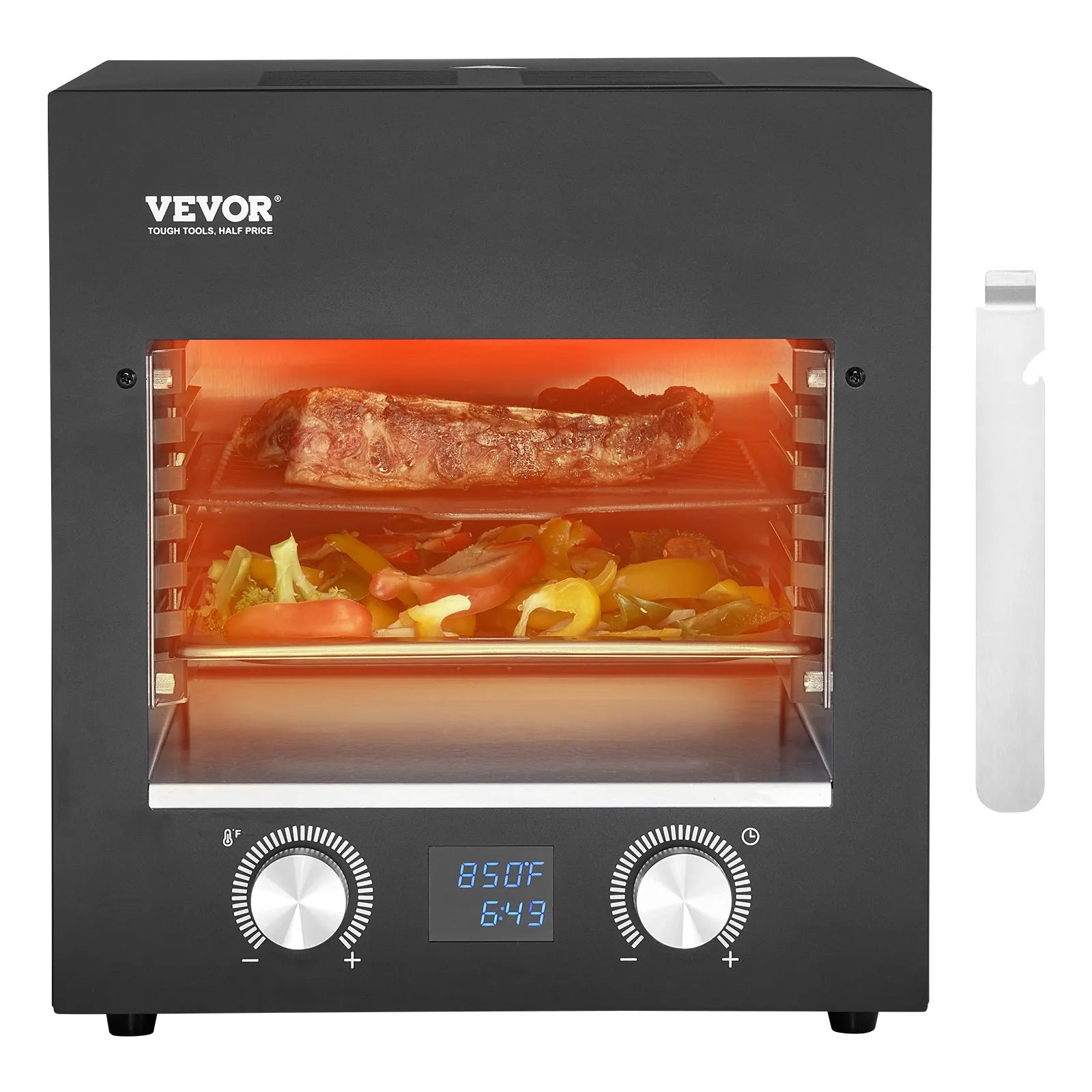 VEVOR Electric Steak Grill 1800W Smokeless Infrared Broiler Stainless Steel Home