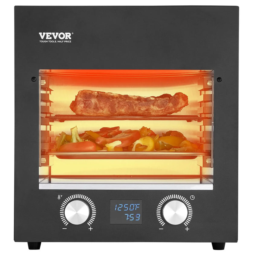VEVOR Electric Steak Grill 1800W Smokeless Infrared Broiler Stainless Steel Home
