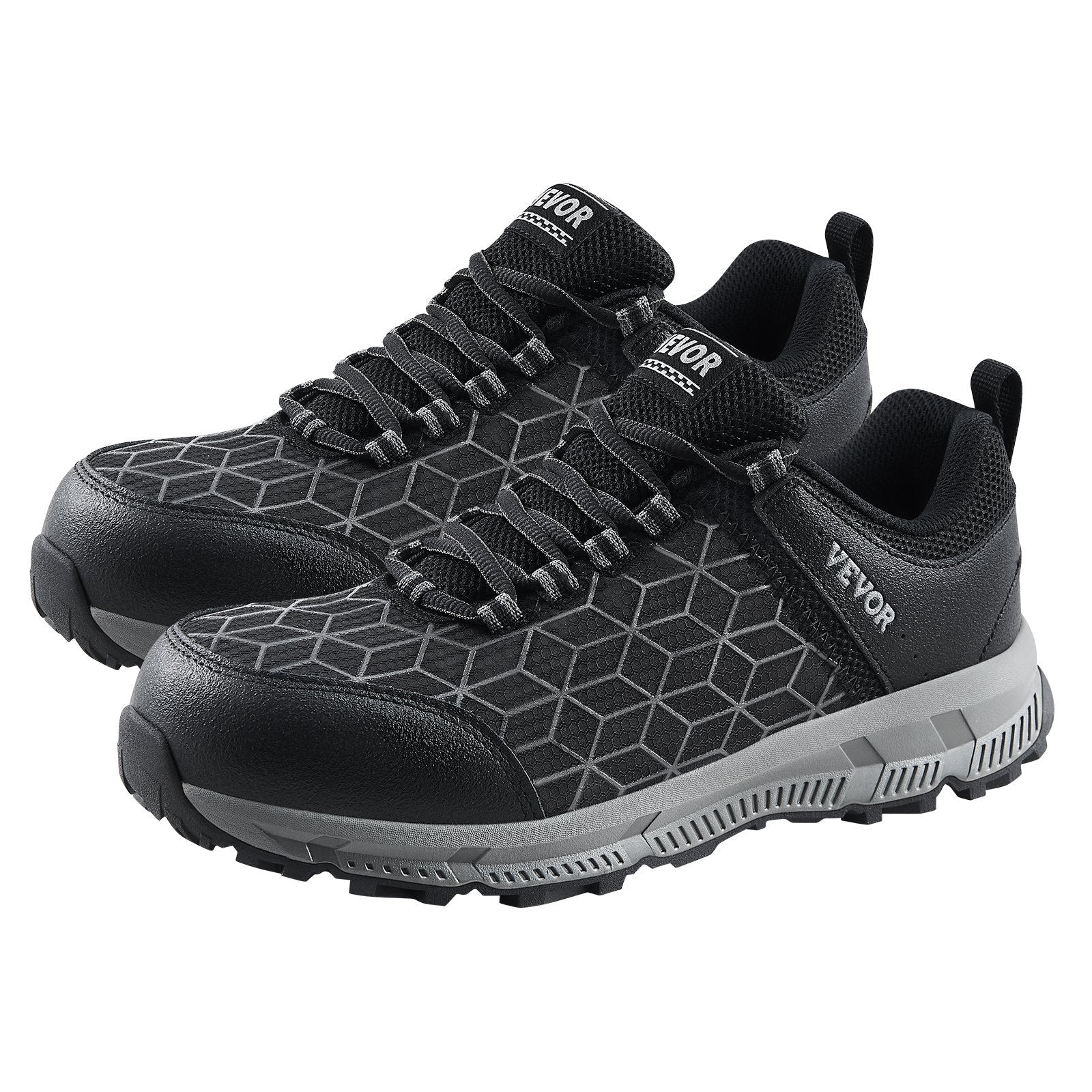 VEVOR Steel Toe Shoes for Men US Size 8 Athletic Work Shoe Sneakers Black