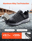 VEVOR Steel Toe Shoes for Men US Size 10.5 Athletic Work Shoe Sneakers Black