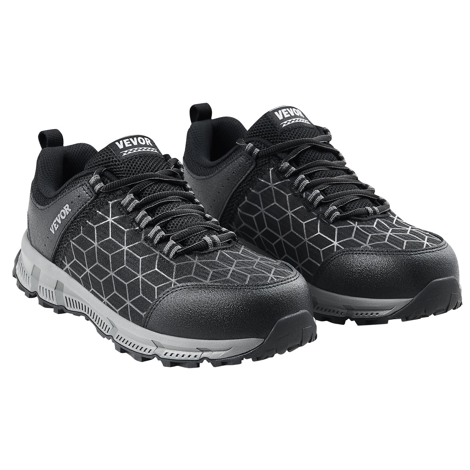 VEVOR Steel Toe Shoes for Men US Size 9 Wide Athletic Work Shoe Sneakers Black