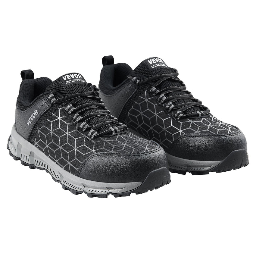 VEVOR Steel Toe Shoes for Men US Size 9 Wide Athletic Work Shoe Sneakers Black