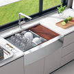 VEVOR Farmhouse Kitchen Sink, 304 Stainless Steel Drop-In Sinks, Top Mount Single Bowl Basin with Ledge & Accessories, Household Dishwasher Sinks for Workstation, Prep Kitchen, and Bar Sink, 36 inch