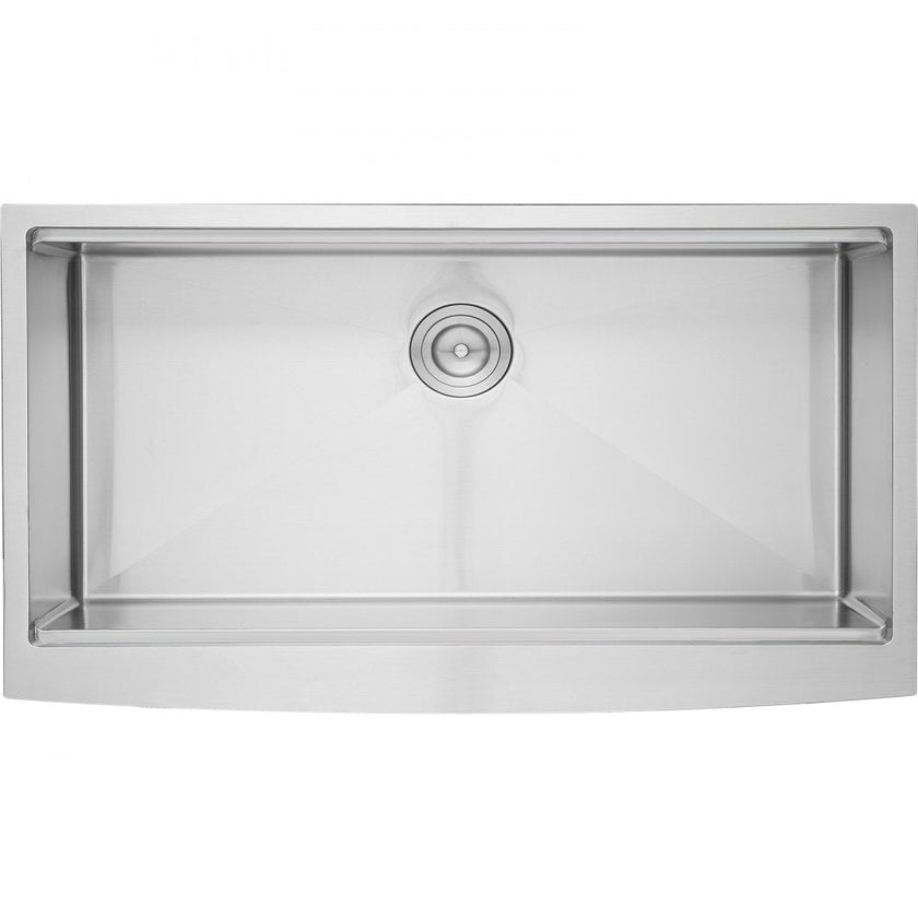 VEVOR Farmhouse Kitchen Sink, 304 Stainless Steel Drop-In Sinks, Top Mount Single Bowl Basin with Ledge & Accessories, Household Dishwasher Sinks for Workstation, Prep Kitchen, and Bar Sink, 36 inch