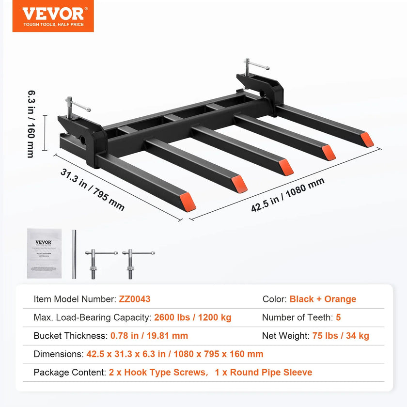 VEVOR Clamp on Debris Forks to 48