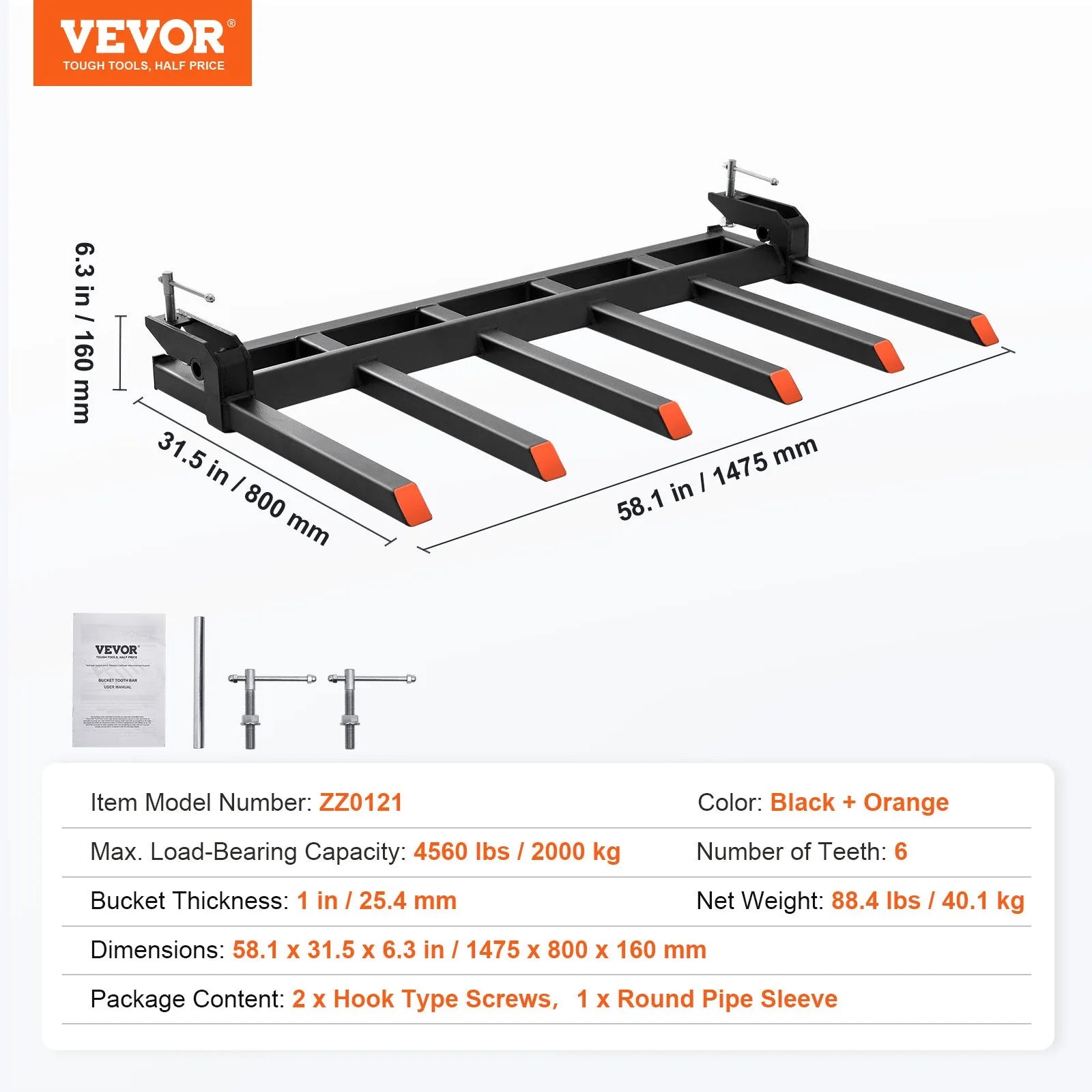 VEVOR Clamp on Debris Forks to 60