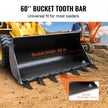 VEVOR Bucket Tooth Bar, 60'', Heavy Duty Tractor Bucket 7 Teeth Bar for Loader Tractor Skidsteer, 4560 lbs Load-Bearing Capacity Bolt On Design, for Efficient Soil Excavation and Bucket Protection