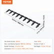 VEVOR Bucket Tooth Bar, 72'', Heavy Duty Tractor Bucket 9 Teeth Bar for Loader Tractor Skidsteer, 4560 lbs Load-Bearing Capacity Bolt On Design, for Efficient Soil Excavation and Bucket Protection