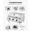 VEVOR Tabletop Gas Grill – 3-Burner Stainless Steel Portable Propane Grill, 22,500 BTU