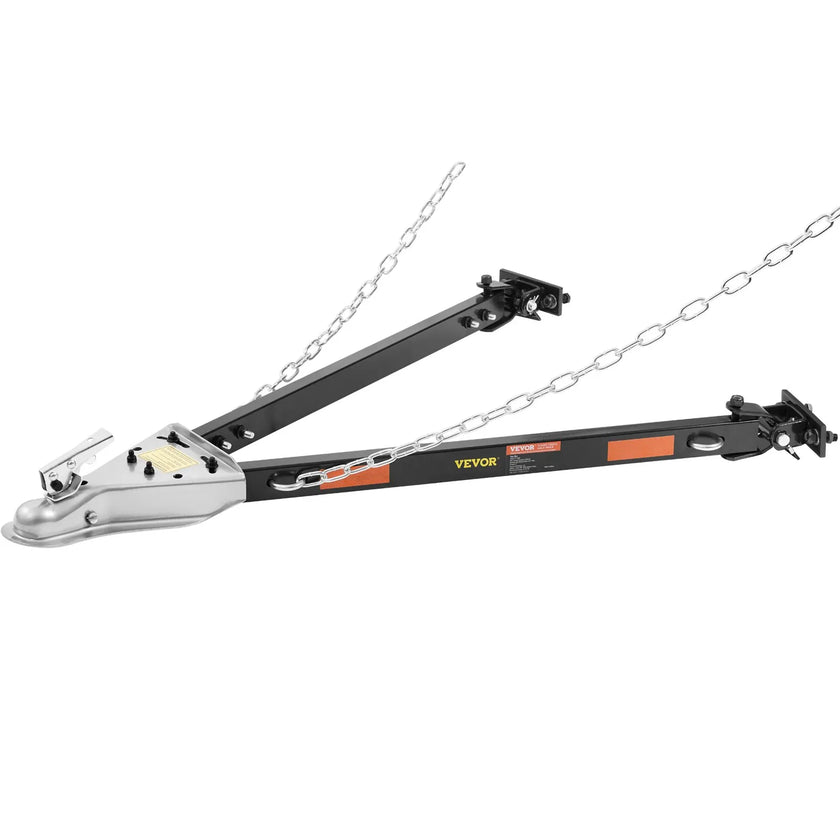 VEVOR Tow Bar, 5500 lbs Towing Capacity with Chains, Powder-Coating Alloy Steel Bumper-Mounted Universal Towing Bar, Coupler Fits 2-Inch Ball Hitch, 39.4-Inch Opening Width, for RV Car Trailer Truck