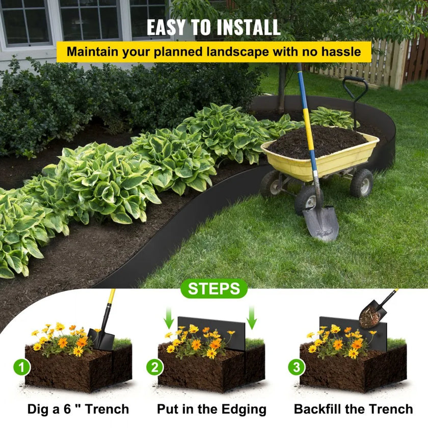 VEVOR Landscape Edging Terrace Board 300 ft Length 10 inch Depth Lawn Garden