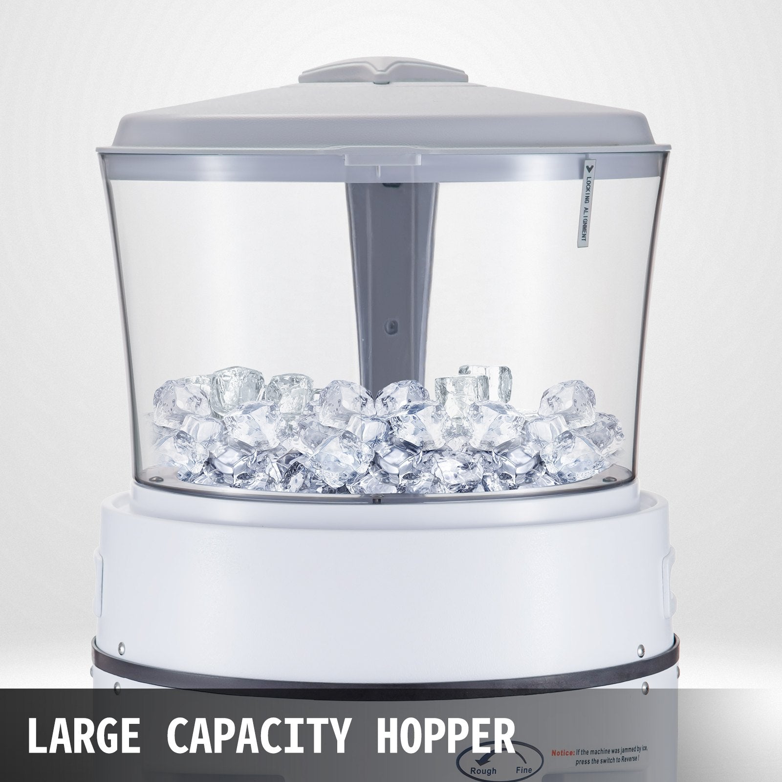 VEVOR 110V Commercial Ice Shaver Crusher 1102 LBS/H with 17.6 LBS Hopper, 350 W Tabletop Electric Snow Cone Maker 320 RPM Rotate Speed Perfect For Parties Events Snack Bar