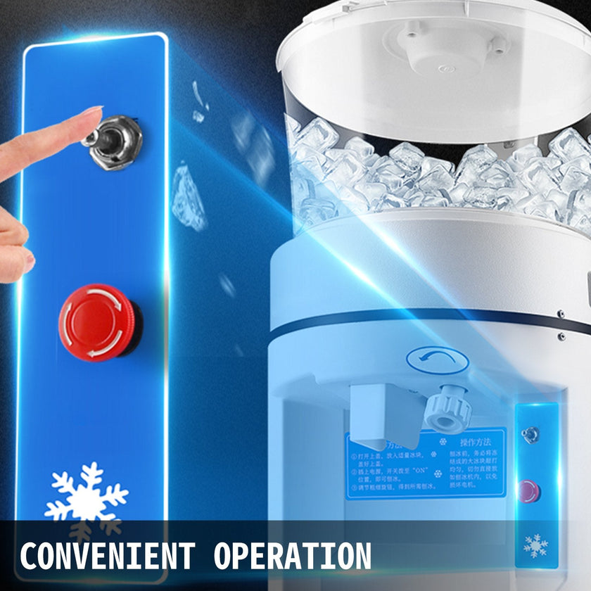 VEVOR 110V Commercial Ice Shaver Crusher 1102 LBS/H with 17.6 LBS Hopper, 350 W Tabletop Electric Snow Cone Maker 320 RPM Rotate Speed Perfect For Parties Events Snack Bar