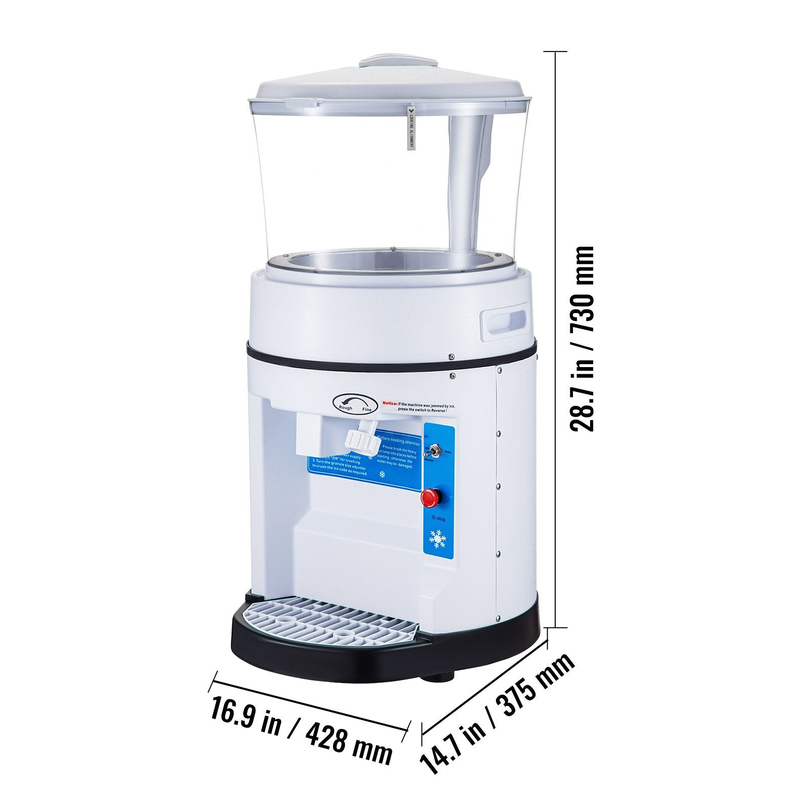 VEVOR 110V Commercial Ice Shaver Crusher 1102 LBS/H with 17.6 LBS Hopper, 350 W Tabletop Electric Snow Cone Maker 320 RPM Rotate Speed Perfect For Parties Events Snack Bar
