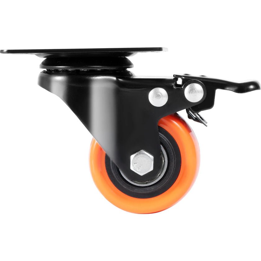 VEVOR Caster Wheels, 2-inch Swivel Plate Casters, Set of 4, with Security Dual Locking No Noise PVC Wheels, Heavy Duty 150 lbs Load Capacity Per Caster, Non-Marking Wheels for Cart Furniture Workbench